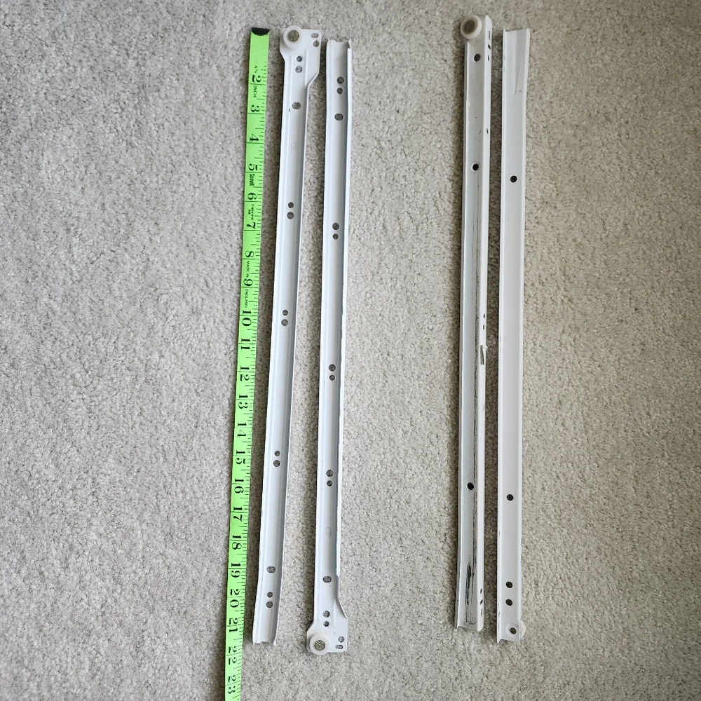 24-Inch Bottom Mount Drawer Slide Rails - white (2 sets included)